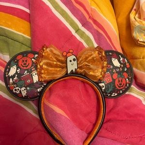 Disney Halloween Minnie Mouse Ears - Orange and Black
